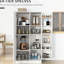 Armoire de cuisine 63 po, 14 portes, 2 portes, 2 tablettes réglables, blanc, qui rehausse le rangement de la salle à manger