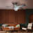 Atanasia 52"W Gray or Black Blade Ceiling Fan with Nickel Finish and Crystal Inset-1836001283