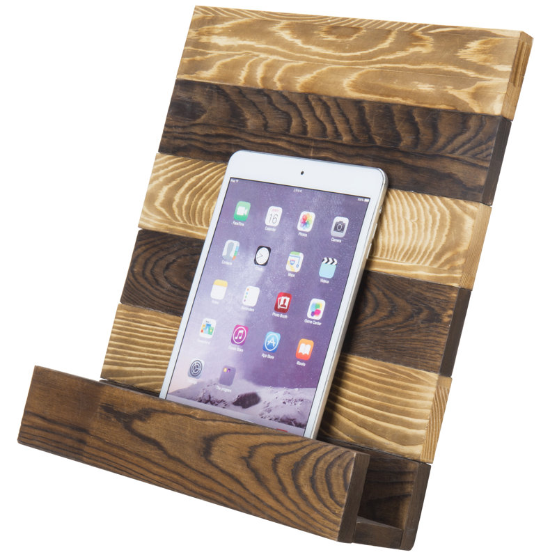 Brown Kitchen Tablet Cookbook Wood Stand