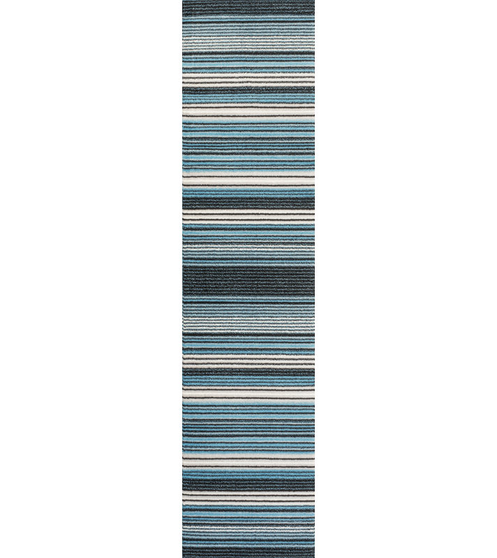Tapis bleu / bleu marine Angeal, Tapis de couloir 2 pi x 8 pi