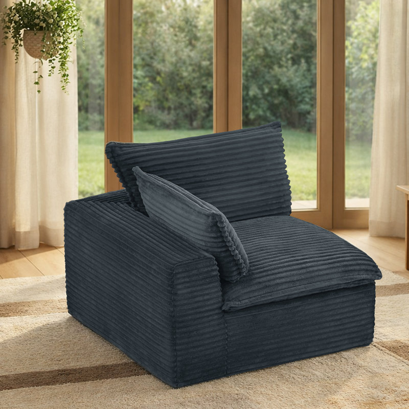 Fauteuil d'appoint moderne avec accoudoir droit, Grey