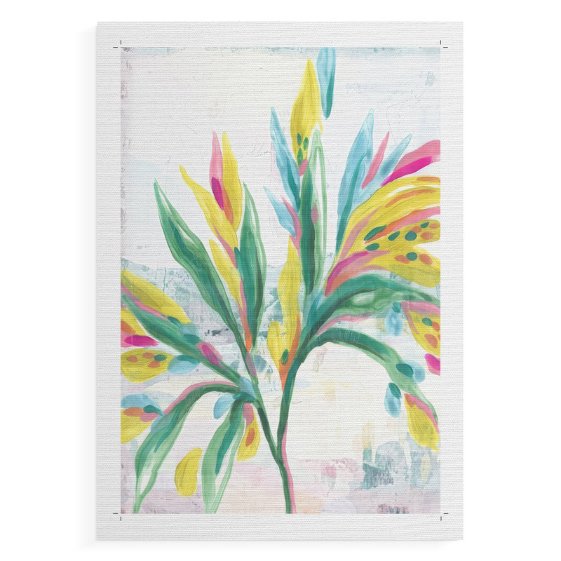 Feuille tropicale Fresco I - impression sur toile seulement - non encadrée, H 12 po x l 8 po