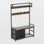 Arbre d'entrée de 33,1 po de largeur avec 2 tiroirs mobiles, rangement pour chaussures, tablettes et supports à vêtements, banc d'entrée 5 en 1 avec 23 crochets (fixes et mobiles)
