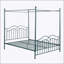 Structure de lit à baldaquin en métal pour grand lit, élégante et robuste avec un design classique et sans sommier-1736769965