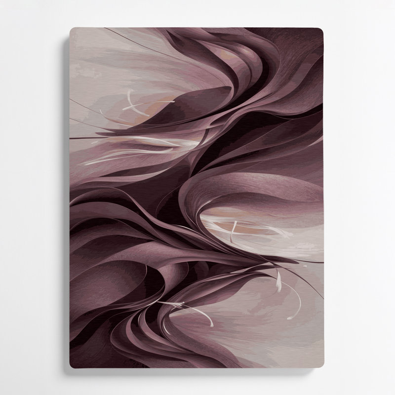 Abstrait paysage 64, art mural en métal beige, H 11 po x l 14 po