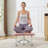Cross Legged Office Chair, 360° Swivel Yoga Meditation Chair, Ergonomic Height Adjustable ADHD Criss Cross Office Chair With Wheels, Lumbar Support For Office, Pink-1550467172