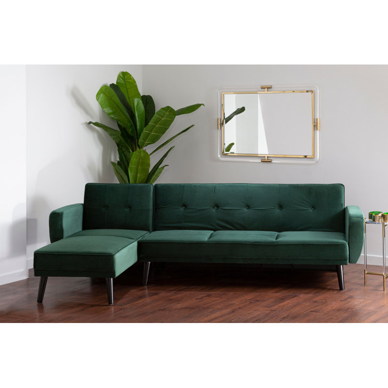 Fisk 5 Seater Sofa Bed, Green, Black
