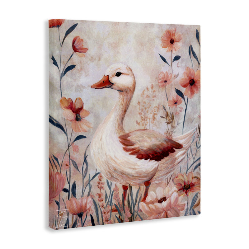 Canard en toile rose, design par Sara Culpepper, H 20 po x l 16 po