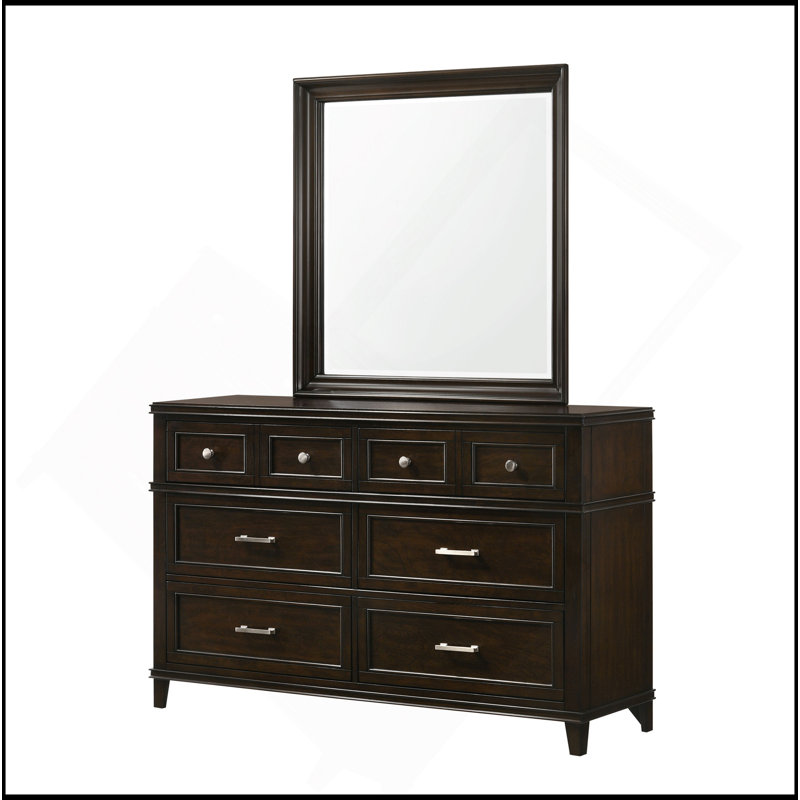 Merlot Square Mirror, Mahogany
