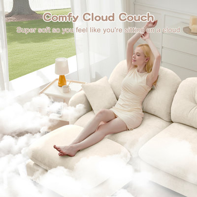Canapé modulaire en L avec repose-pieds Cloud