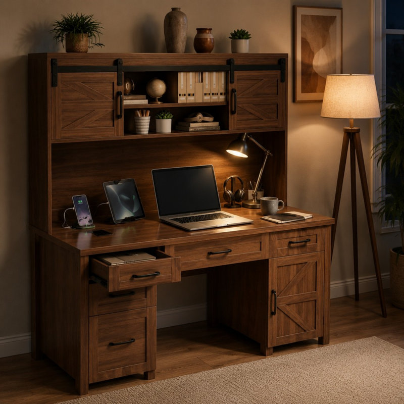 Bureau de direction Farmhouse, Noyer