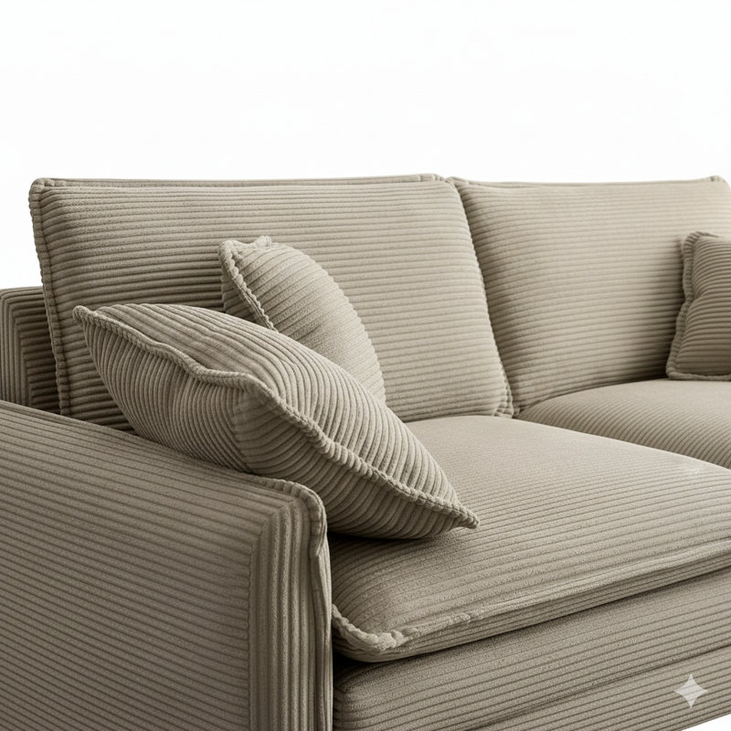 Canapé modulaire Cozy, Velours côtelé café