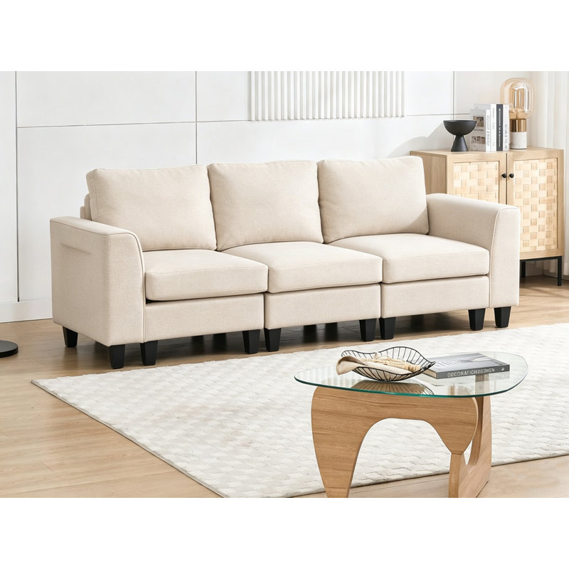 Modular Sectional Couch With Foldable Side Table/USB Port For Apartment