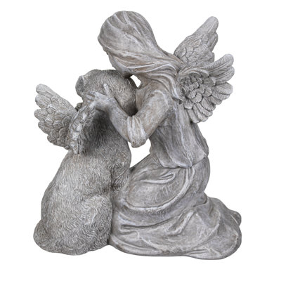 Memorial Angel’s Comfort Dog Resin Statuary, 8.5in