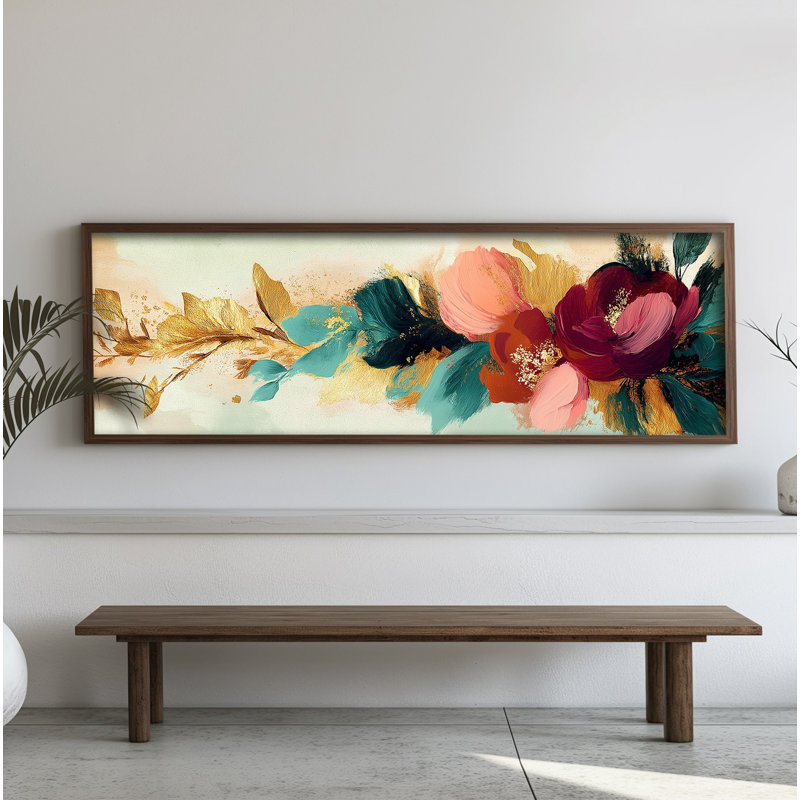 Élégante peinture décorative en panneau de fibres à densité moyenne, 15,7 x 47,2 x 0,1 pouces | 100% panneau de fibres à densité moyenne avec épaisseur de 3 mm, cadre 100% bois de pin | Œuvre d'art imprimé UV pour la décoration intérieure, le salon, le bureau, l'esthétique moderne