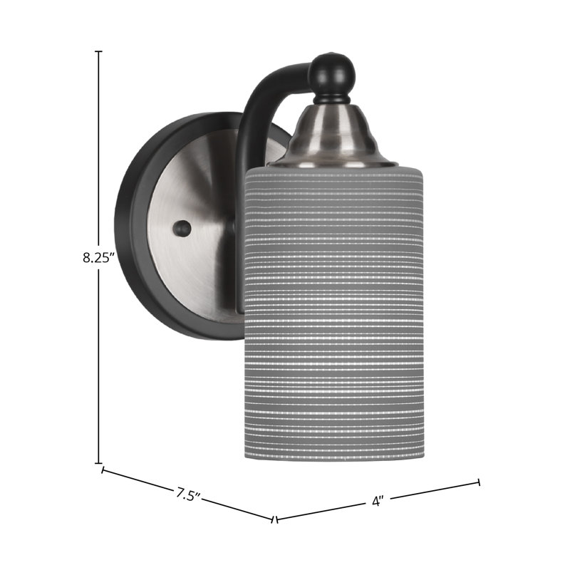 Michell 1-Light Wall Sconce, Matte Black/Brushed Nickel