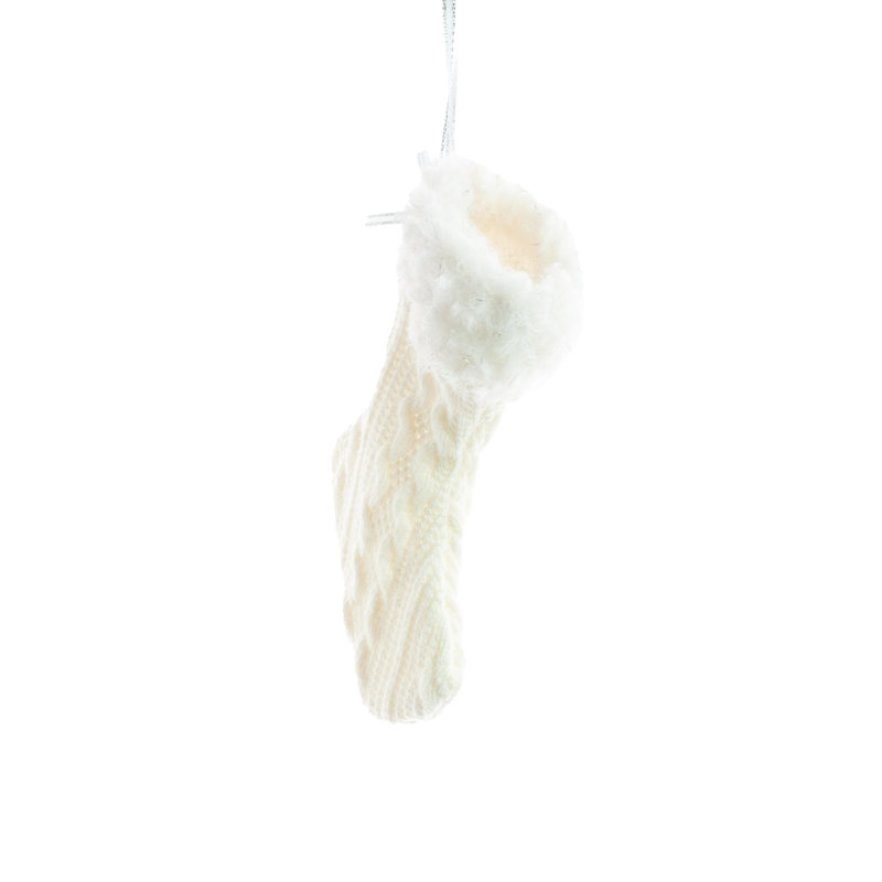 Ornement bas rose en tricot (paquet de 10), Blanc