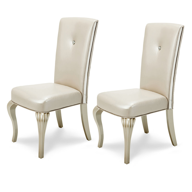 Hollywood Loft Upholstered Dining Chair, Pearl