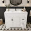 Freestanding Standard Single Vanity Bathroom Vanity With Faux Marble Top