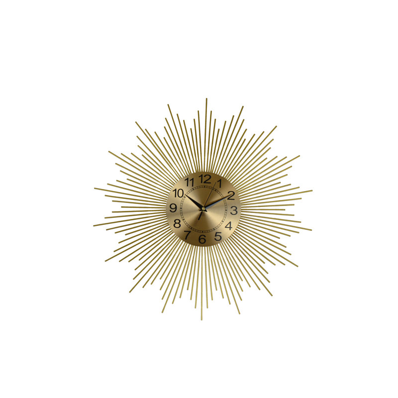 25" Gold Sunburst Wall Clock
