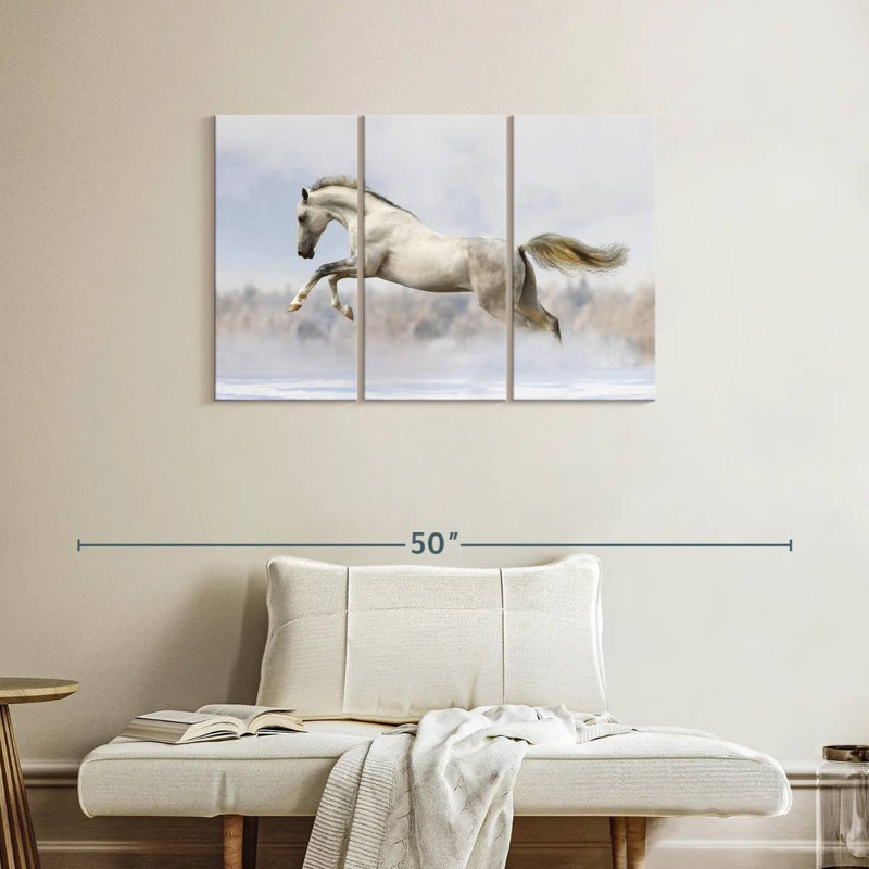 Brampt Jumping White Stallion, 24" H x 38" W