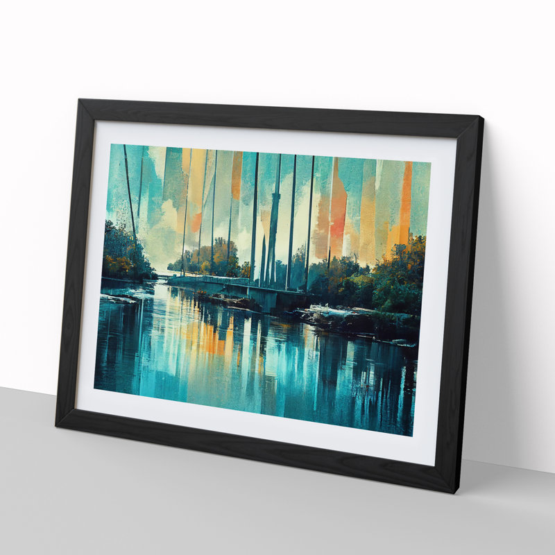 Abstract River Art Vol.1 - Framed Print, Black, 46cm H x 64cm W x 2cm D