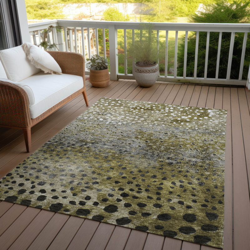 Tapis d'intérieur / extérieur lavable brun Nuvane , 9 pi x 12 pi