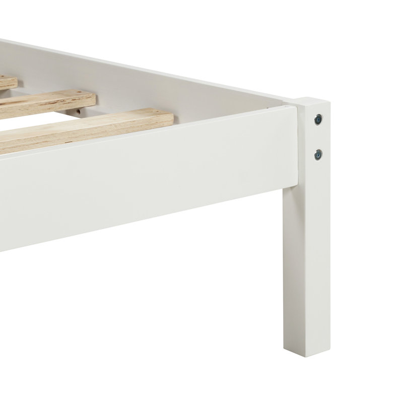 Lit plateforme en bois massif Shauna, Grand, Chêne