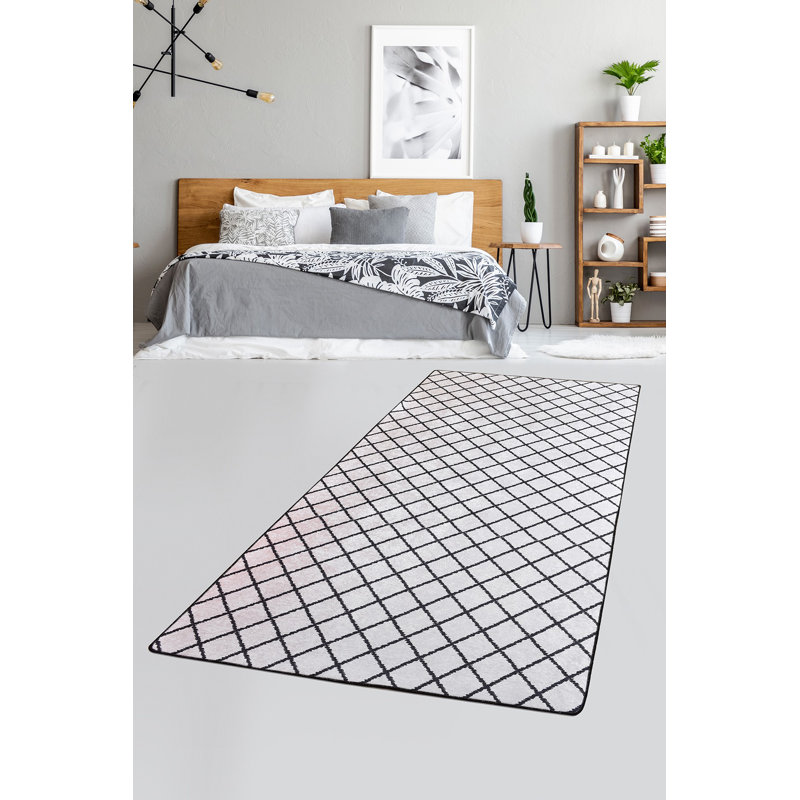Tapis rectangulaire en polyester touffeté à la machine Olveston, Rectangle 2 pi 7 po x 3 pi 11 po