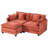 Geneveve 78"W Chenille Upholstered Loveseat Sofa With Ottoman, 4 Compressed Pillows & Compressed Foam Cushions-195478969