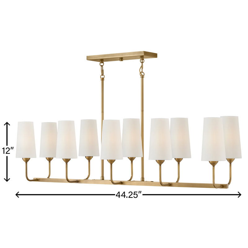10-Light Chandelier, Heritage Brass