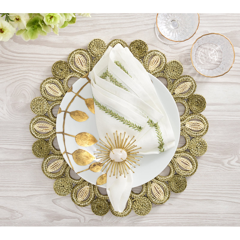 Marisol Placemat, Ivory/Sage