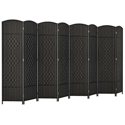  8-panel Room Divider 6 Ft Tall Folding Privacy Screen With Solid Wood Frame by Latitude Run