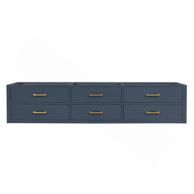 Meuble-lavabo double bleu 84 po X P 22 po D