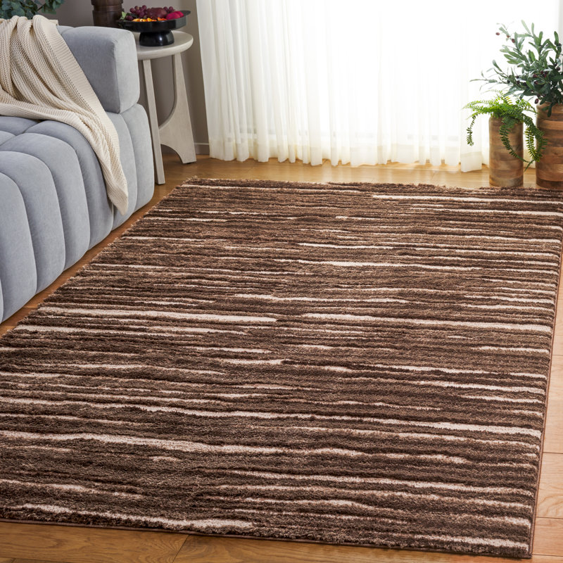 Tapis brun / ivoire Seattle Shag 908, Rectangle 5 pi 3 po x 7 pi 6 po