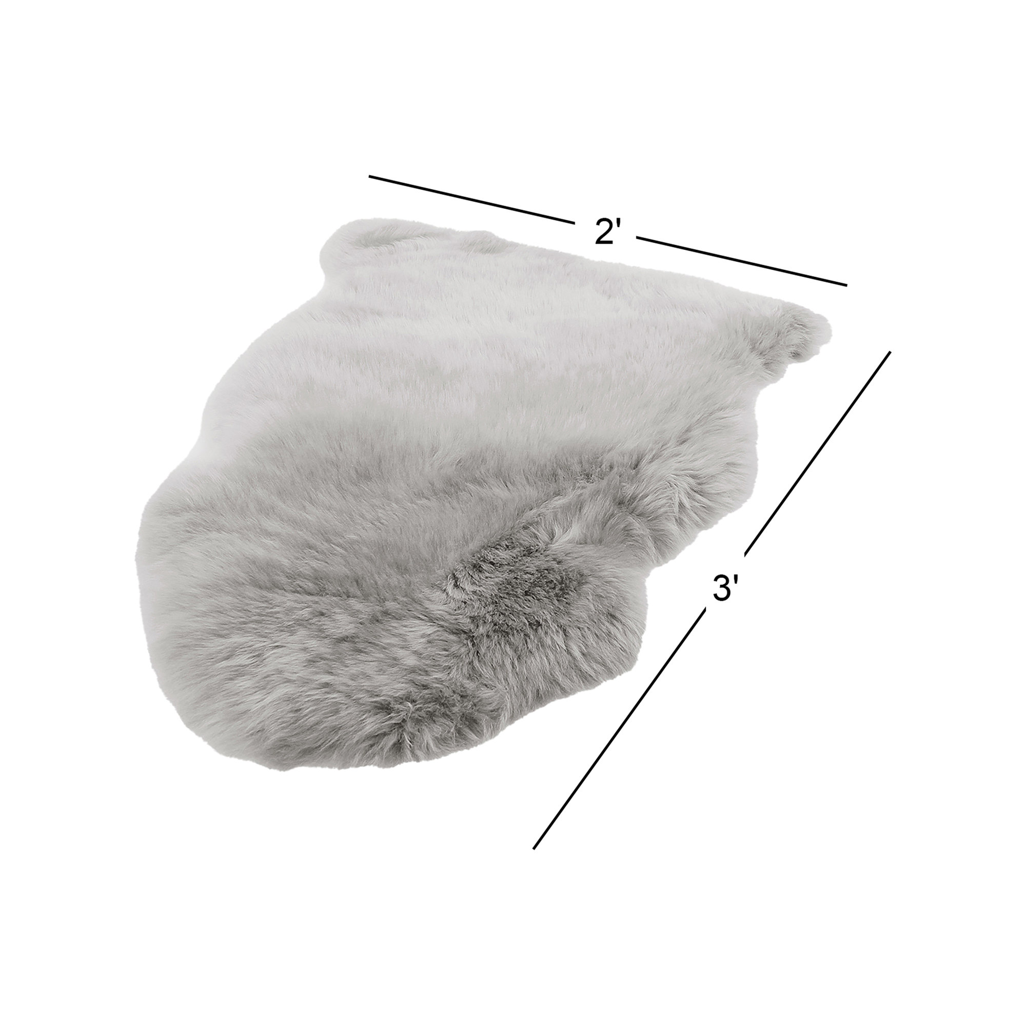 Kestwick Sheepskin Dove Gray Rug, Novelty 2' x 3'