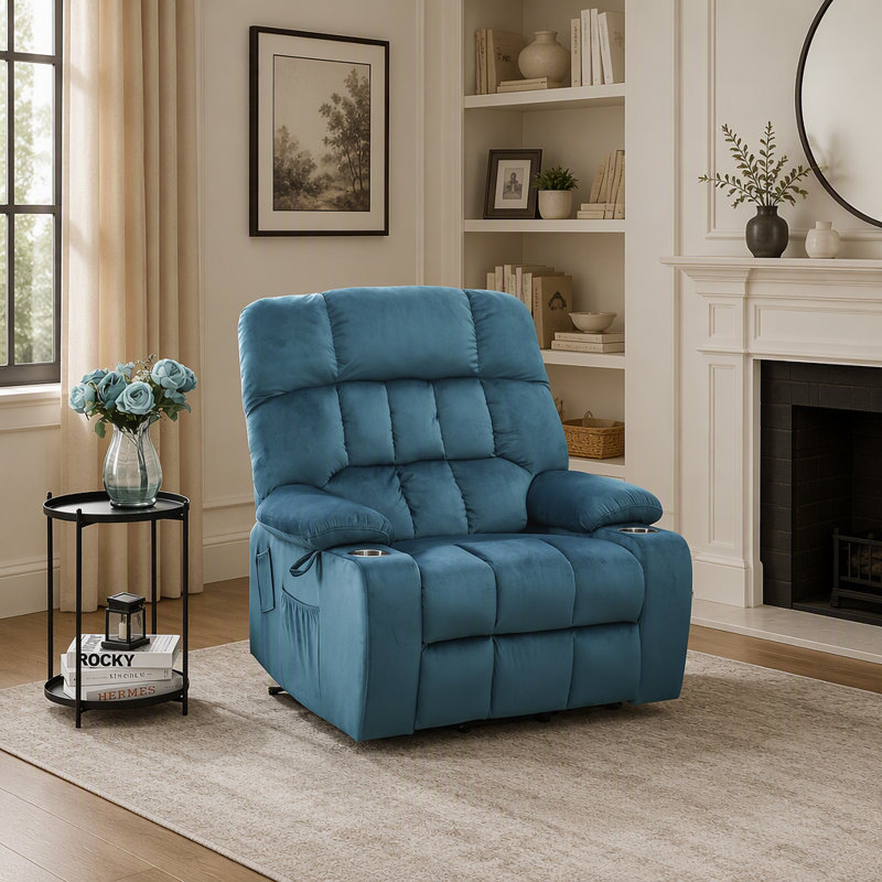 Fauteuil releveur électrique inclinable pour personnes âgées avec mousse haute densité et massage, idéal pour le confort et le soutien dans les salons