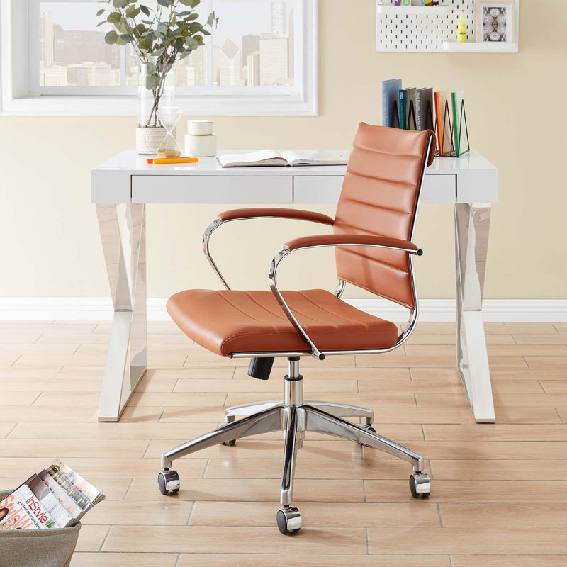 Modway Jive Ribbed Mid-back Executive Office Chair, Terracotta