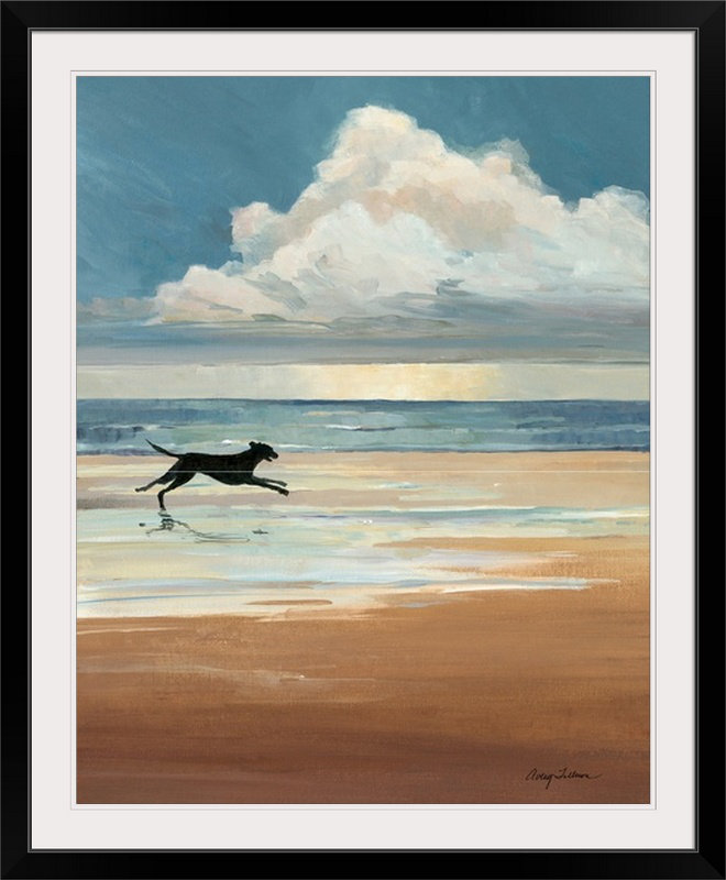 «Low Tide» Butters, reproduction d'art, H 23 po x l 20 po x P 1 po, Cadre noir