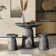 Foundry Select Faux Travertine Bistro Table Tithi Concrete Patio Table for Indoor and Outdoor Use