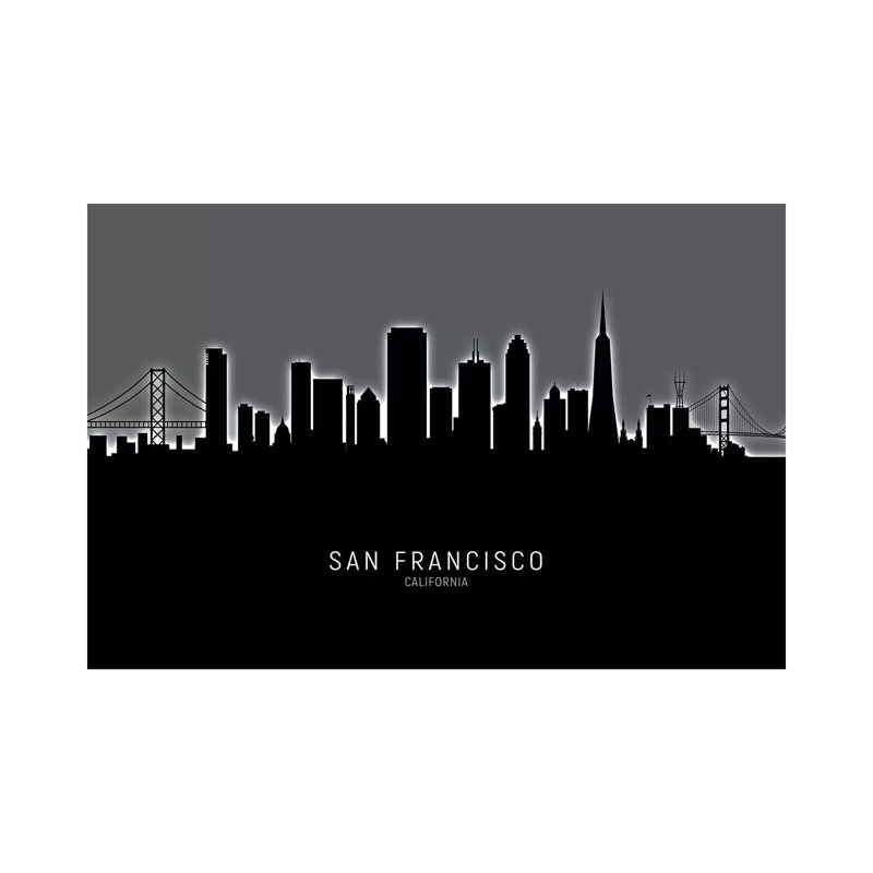 San Francisco California Skyline by Michael Tompsett - Wrapped Canvas Print, 66.04 cm H x 45.72 cm W x 1.91 cm D