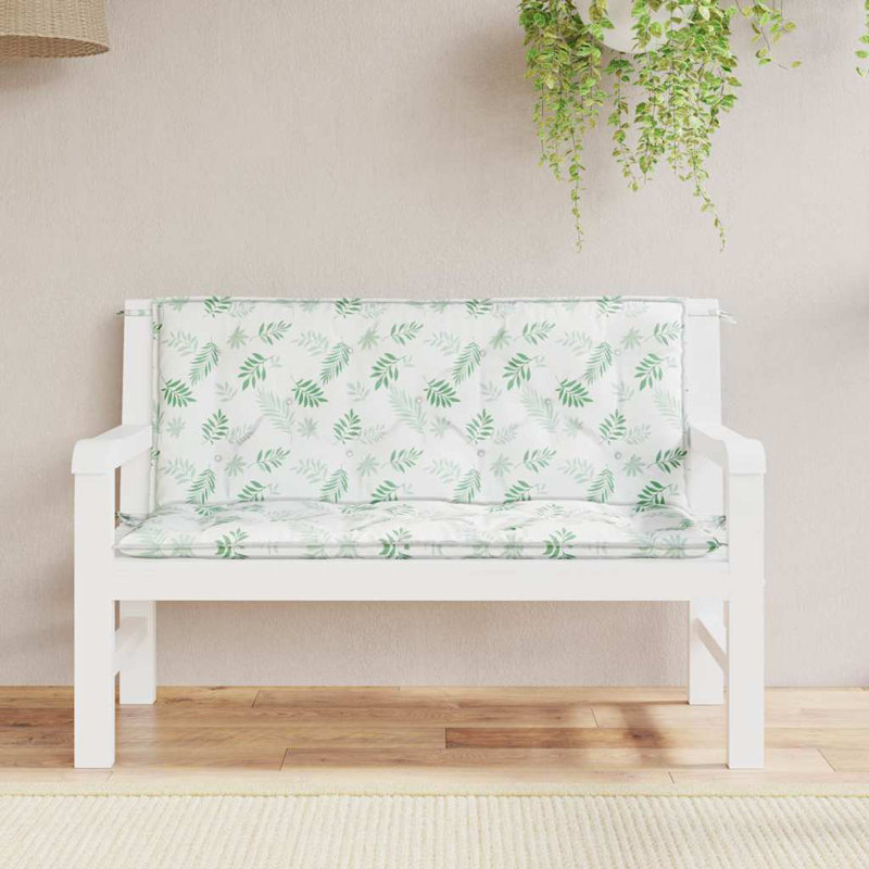 Ensemble de coussins de banc d'extérieur 100% polyester 2 feuilles, H 47,2 po x l 19,7 po x P 2,8 po