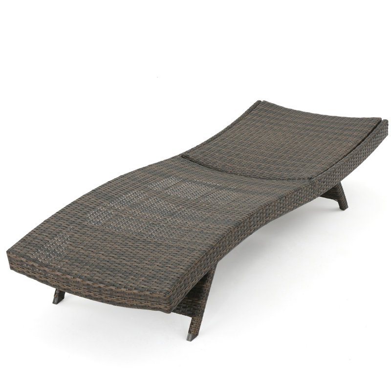 Chaise longue d'extérieur - Pe avec structure en aluminium, sans assemblage requis, P 79,25 po x l 26,86 po, H 14,71 po