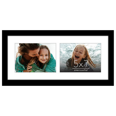 7X16 Collage Picture Frame - Fits Two 5X7 Photos Or One 7X16 Picture
