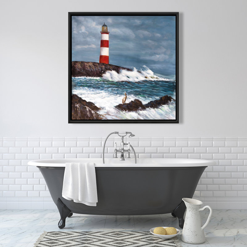 "Phare au bord de la mer déchaîné" sur toile