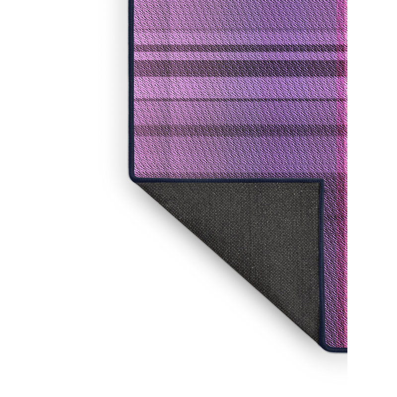 Tapis mauve à motif écossais en laine, Rectangle 5 pi x 7 pi