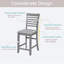 Ensemble de 4 chaises à hauteur de comptoir avec siège rembourré, tabouret de cuisine gris pour la salle à manger