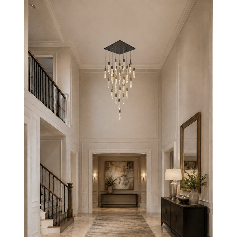Lustre en cristal 41 lumières Modern, Noir mat