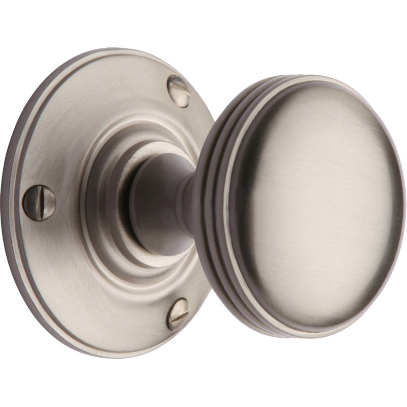 Heritage Brass Heritage Mortice Knob on Rose Richmond Design, Satin Nickel
