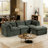 Compression Sectionals Chenille 111.8 Inch Modern L Shape For Home